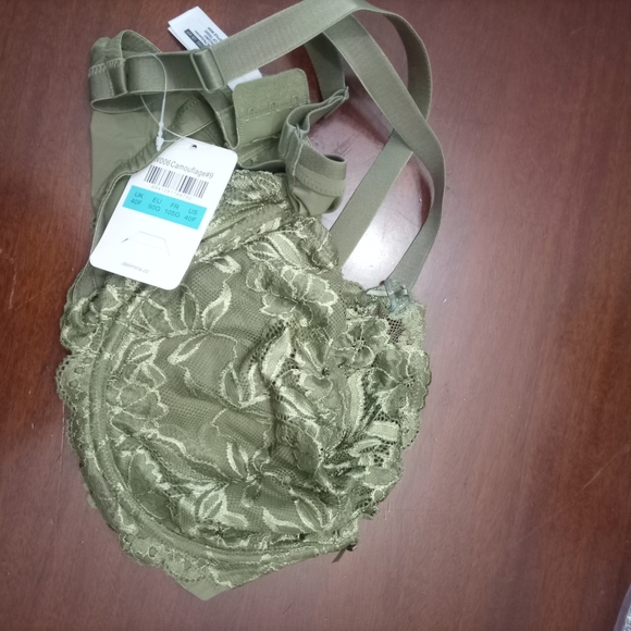 Lace Olive Green Bra - Picture 1 of 6
